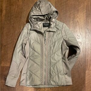 Athleta Quilted Utility Jacket in Taupe